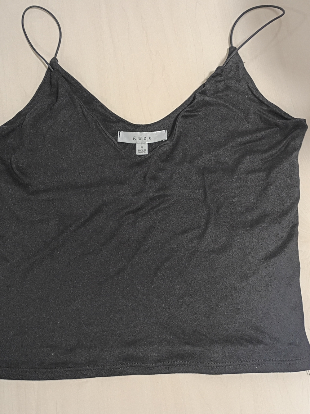 gaze Black Spaghetti Strap Crop Cami - Picture 3 of 5